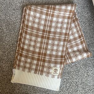 Timberland Brown and Cream Plaid Crewneck Sweater